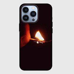 Чехол для iPhone 13 Pro Выгорание спички, цвет: 3D-черный