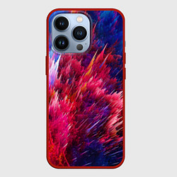 Чехол для iPhone 13 Pro Красно-синие брызги краски, цвет: 3D-красный