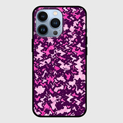 Чехол для iPhone 13 Pro Розовый глитч камуфляж, цвет: 3D-черный