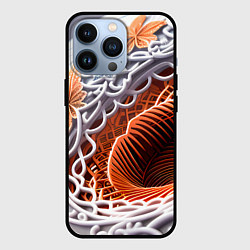 Чехол для iPhone 13 Pro Бронзовые цветы-арт, цвет: 3D-черный