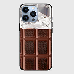 Чехол для iPhone 13 Pro Темная плитка шоколада в обертке, цвет: 3D-черный