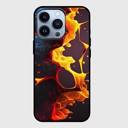 Чехол для iPhone 13 Pro ВЫтекающая лава из плит, цвет: 3D-черный
