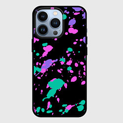 Чехол для iPhone 13 Pro Неоновые цвета брызги краски, цвет: 3D-черный