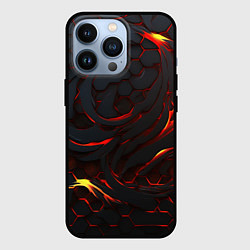 Чехол для iPhone 13 Pro Огненные разломленные плиты, цвет: 3D-черный