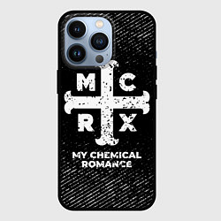 Чехол для iPhone 13 Pro My Chemical Romance с потертостями на темном фоне, цвет: 3D-черный