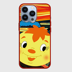 Чехол для iPhone 13 Pro Коржик куки монстр и колобок пародия на крик Мунка, цвет: 3D-красный