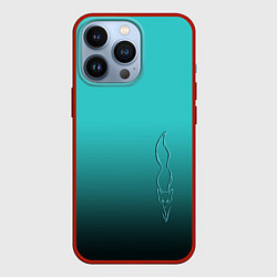 Чехол для iPhone 13 Pro Силуэт лисы на градиентном фоне, цвет: 3D-красный