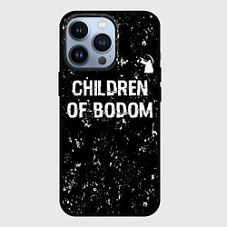 Чехол для iPhone 13 Pro Children of Bodom glitch на темном фоне: символ св, цвет: 3D-черный