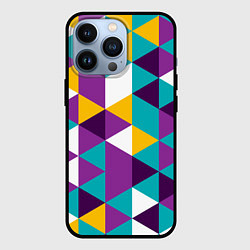 Чехол для iPhone 13 Pro Разноцветный ромбический паттерн, цвет: 3D-черный
