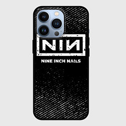 Чехол для iPhone 13 Pro Nine Inch Nails с потертостями на темном фоне, цвет: 3D-черный