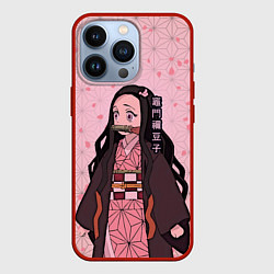 Чехол для iPhone 13 Pro Нэдзуко Камадо, цвет: 3D-красный