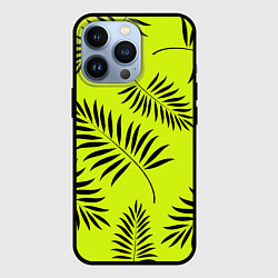 Чехол для iPhone 13 Pro Пальмовые ветви, цвет: 3D-черный