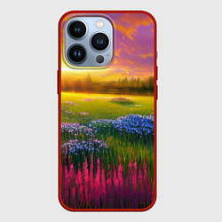 Чехол для iPhone 13 Pro Летний закат, цвет: 3D-красный