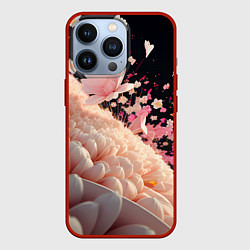 Чехол для iPhone 13 Pro Множество розовых цветов, цвет: 3D-красный