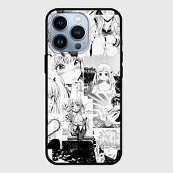 Чехол для iPhone 13 Pro Манга Пуэр и человек бензопила, цвет: 3D-черный