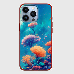 Чехол для iPhone 13 Pro Океанские глубины, цвет: 3D-красный