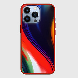 Чехол для iPhone 13 Pro Абстракция красок мазками, цвет: 3D-красный