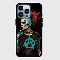 Чехол для iPhone 13 Pro Анархия девушка панк, цвет: 3D-черный