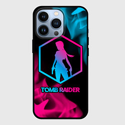 Чехол для iPhone 13 Pro Tomb Raider - neon gradient, цвет: 3D-черный