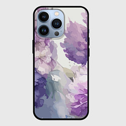 Чехол для iPhone 13 Pro Сирень и Пионы Акварель, цвет: 3D-черный