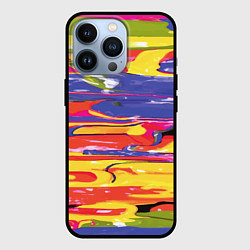 Чехол для iPhone 13 Pro Красочный бум, цвет: 3D-черный