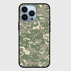 Чехол для iPhone 13 Pro Зелено - серый камуфляж, цвет: 3D-черный