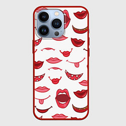 Чехол для iPhone 13 Pro Сладкие губы, цвет: 3D-красный
