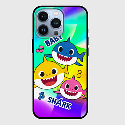 Чехол для iPhone 13 Pro Baby Shark Brooklyn and friends, цвет: 3D-черный