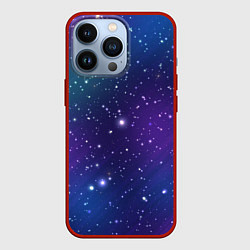 Чехол для iPhone 13 Pro Фиолетовая розовая звездная туманность в космосе, цвет: 3D-красный