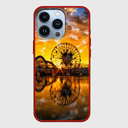 Чехол для iPhone 13 Pro Река и парк развлечений, цвет: 3D-красный