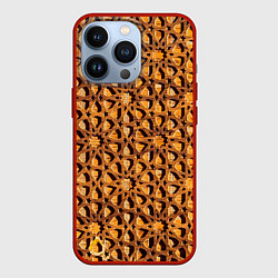 Чехол для iPhone 13 Pro Медовый паттерн, цвет: 3D-красный