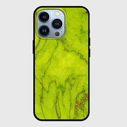 Чехол для iPhone 13 Pro Abstraction green, цвет: 3D-черный