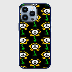 Чехол для iPhone 13 Pro Undertale - flowey smile, цвет: 3D-тёмно-синий