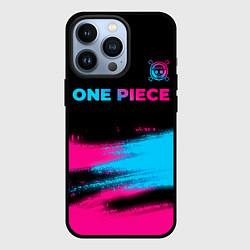 Чехол для iPhone 13 Pro One Piece - neon gradient: символ сверху, цвет: 3D-черный