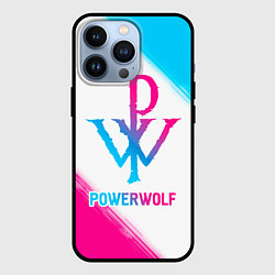 Чехол для iPhone 13 Pro Powerwolf neon gradient style, цвет: 3D-черный