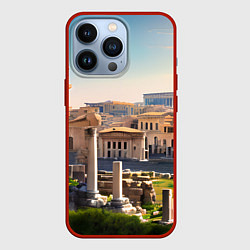 Чехол для iPhone 13 Pro Руины Рима, цвет: 3D-красный