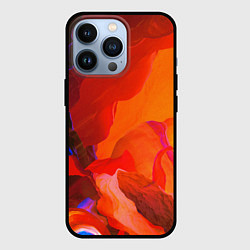 Чехол для iPhone 13 Pro Красно-оранжевый камень, цвет: 3D-черный