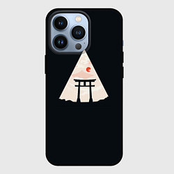Чехол для iPhone 13 Pro Японские ворота Тории в горах, цвет: 3D-черный