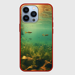 Чехол для iPhone 13 Pro Рыбки в море, цвет: 3D-красный