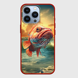 Чехол для iPhone 13 Pro Большой карп, цвет: 3D-красный