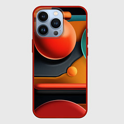 Чехол для iPhone 13 Pro Геометрия фигур, цвет: 3D-красный