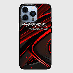 Чехол для iPhone 13 Pro Cyberpunk 2077 phantom liberty silver logo, цвет: 3D-черный