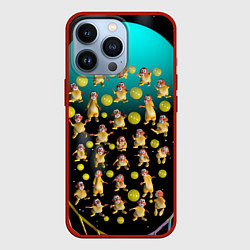 Чехол для iPhone 13 Pro Клоуны в лунной сети, цвет: 3D-красный