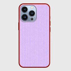Чехол для iPhone 13 Pro Мелкая мозаика сиреневый полосы, цвет: 3D-красный