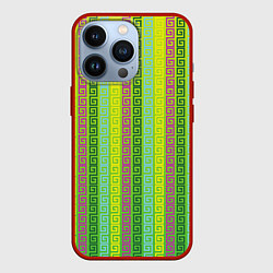 Чехол для iPhone 13 Pro Abstraction green, цвет: 3D-красный