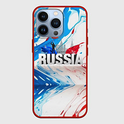 Чехол для iPhone 13 Pro Russia abstract, цвет: 3D-красный