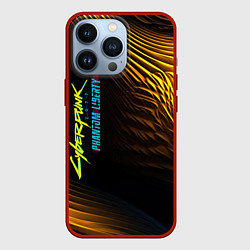 Чехол для iPhone 13 Pro Black yellow cyberpunk phantom liberty, цвет: 3D-красный