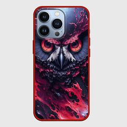 Чехол для iPhone 13 Pro Сова взгляд краска, цвет: 3D-красный