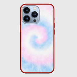 Чехол для iPhone 13 Pro Тай дай пастель, цвет: 3D-красный