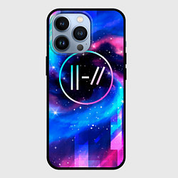 Чехол для iPhone 13 Pro Twenty One Pilots неоновый космос, цвет: 3D-черный